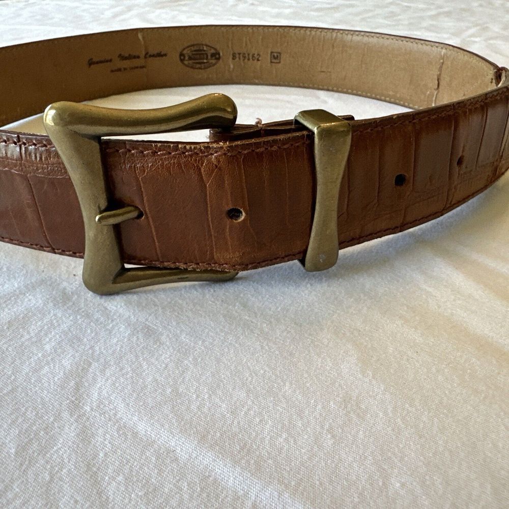 Fossil Men's‎ Belt Genuine Italian Leather Brown Brass Buckle Size Medium